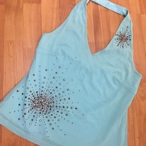 New York & Company Blue Halter Starburst